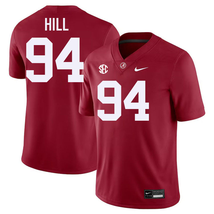 #94 Edric Hill Alabama Jersey,University Of Alabama Crimson Tide Football Jersey,Uniforms-Crimson
